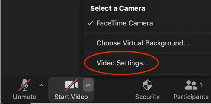 zoom speed screenshot - video settings resize screenshot of video settings menu on zoom