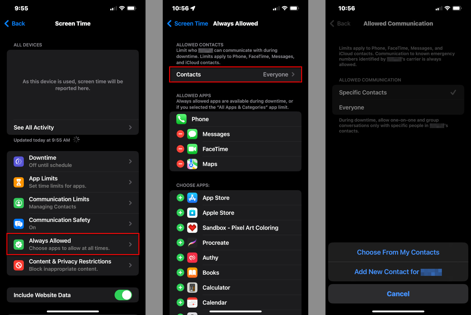 apple-set-always-allowed-apps-contacts Set Always Allowed apps and contacts on Apple devices