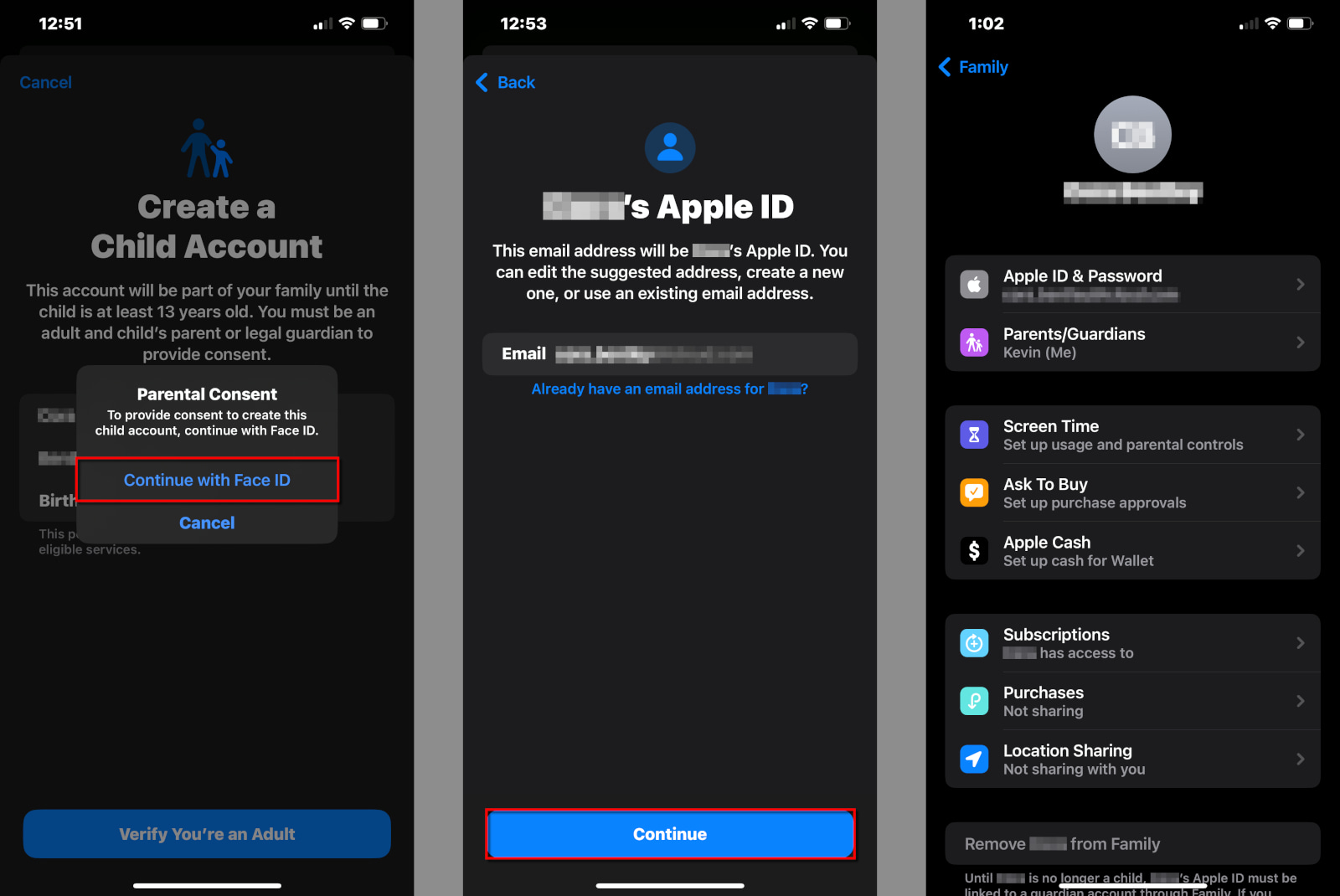 child-apple-id-setup-part-two Creat Apple ID child account part 2