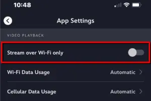 Stream Disney+ over Wi-Fi only